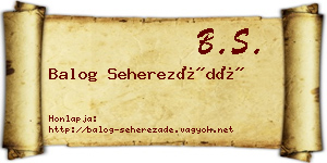Balog Seherezádé névjegykártya
